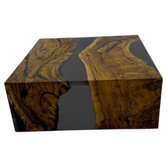 Waterfall Coffee Table - Dark Wood Epoxy Resin Coffee Table