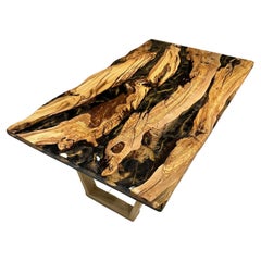 Olive Wood Live Edge Resin Tisch - Esstisch Custom Tisch - Küchentisch