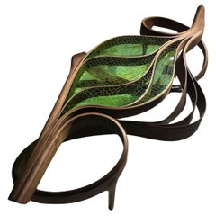 Leaf Coffee Table - Luxury Custom Epoxy Resin Coffee Table - Carved Coffee Table