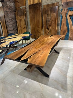 Black Walnut Dark Wood Custom Dining Table - Large Table