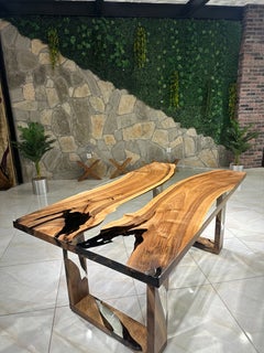 Dining Room Epoxy Wood Table - Custom Furniture - Design Table