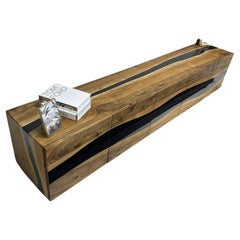 Epoxidharz-Sideboard Nussbaum - Epoxidharz-Luxus-Sideboard - Maßgefertigter Holzschrank
