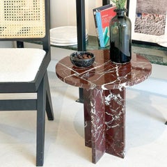 Red Marble Side Table - Red Marble Coffee Table - Rosso Levanto End Table
