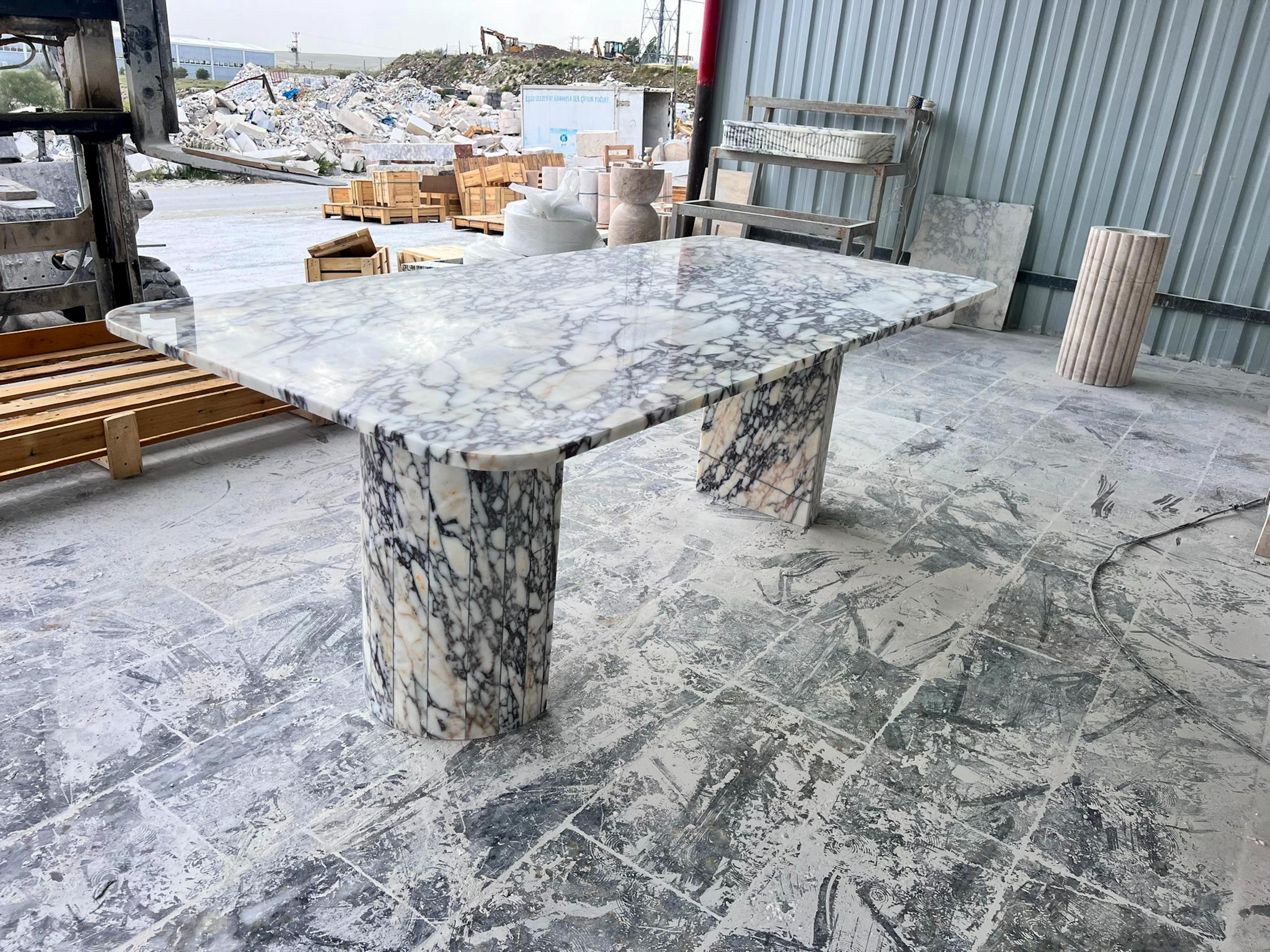 Custom Calacatta Viola Oval Dining Table - Calacatta Marble Custom Table For Sale 1