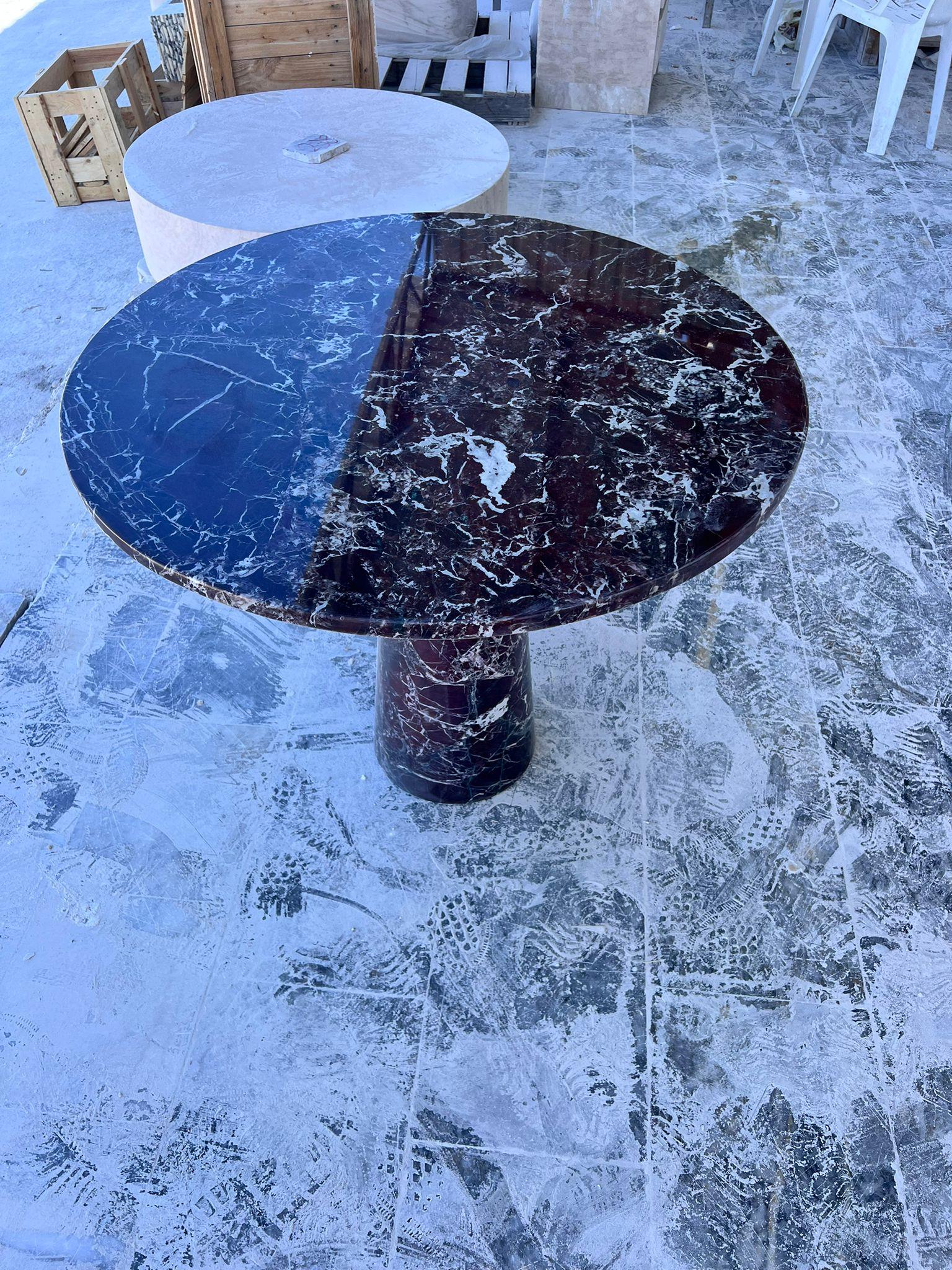 Arts and Crafts Modern Rosso Levanto Marble Dining Table - Handmade Italy Marble Table For Sale
