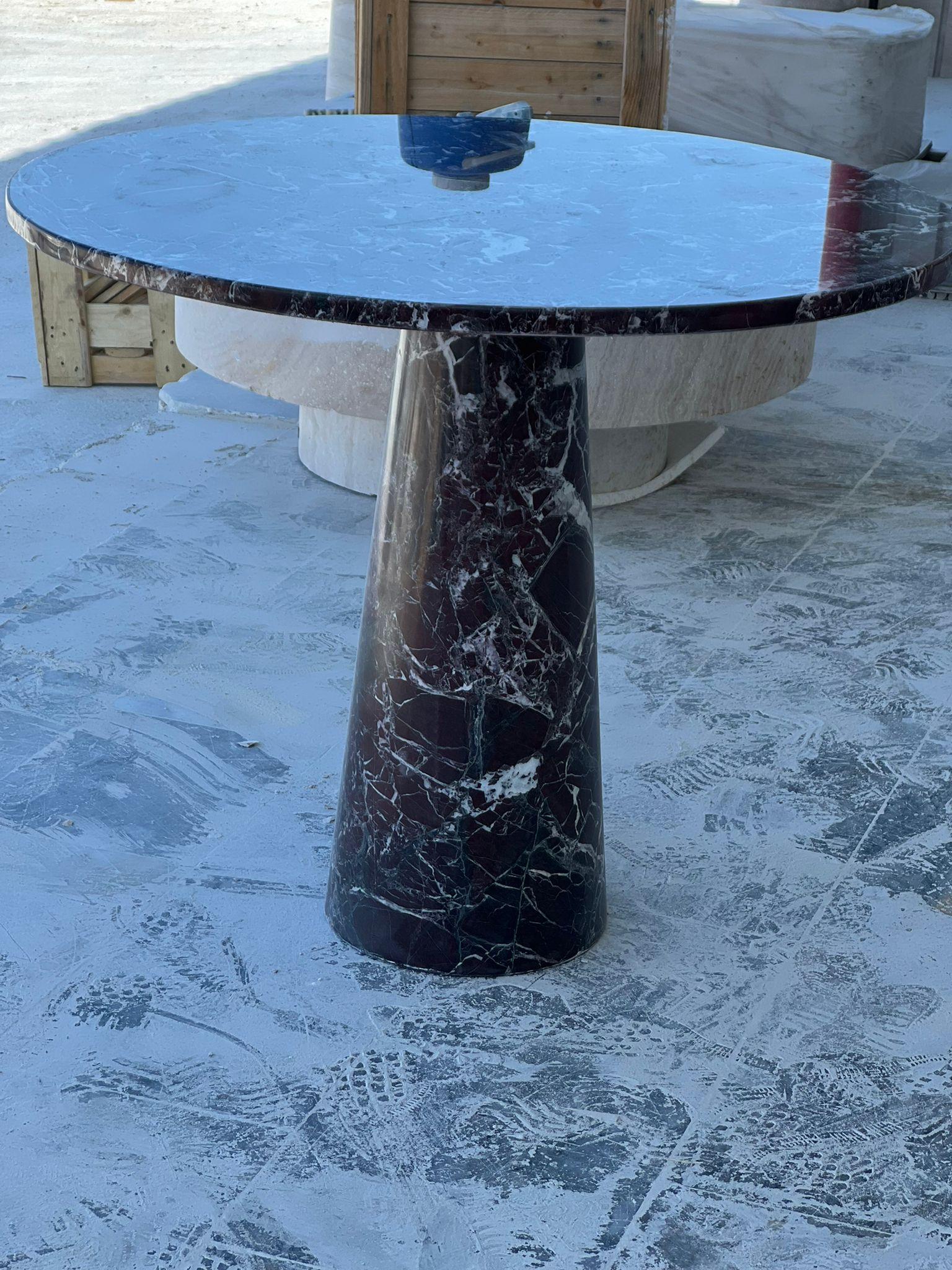 Modern Rosso Levanto Marble Dining Table - Handmade Italy Marble Table For Sale 1