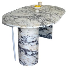 Tavolo da pranzo ovale moderno italiano di lusso in marmo Calacatta Viola fatto a mano