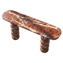 Sculpturale table console massive Rosso Levanto - Table d'entrée en marbre Sculpturale table console massive Rosso Levanto - Table d'entrée en marbre