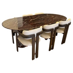 Customizable Handmade Rosso Levanto Marble Dining Table, 76\" x 39\"