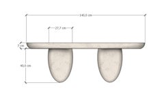 Table basse sur mesure en travertin (3) pour Sara