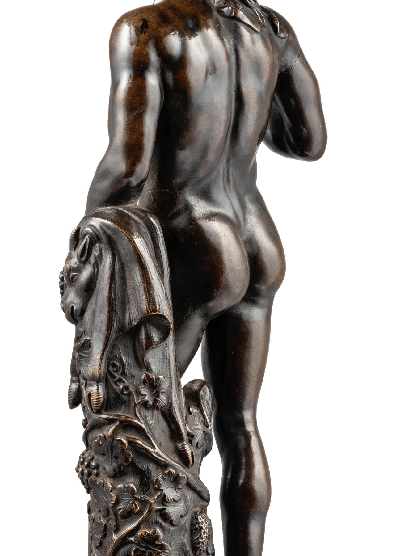 Bronzo Scultura in bronzo patinato di Bacco del 18/19° secolo A.I.C. in vendita