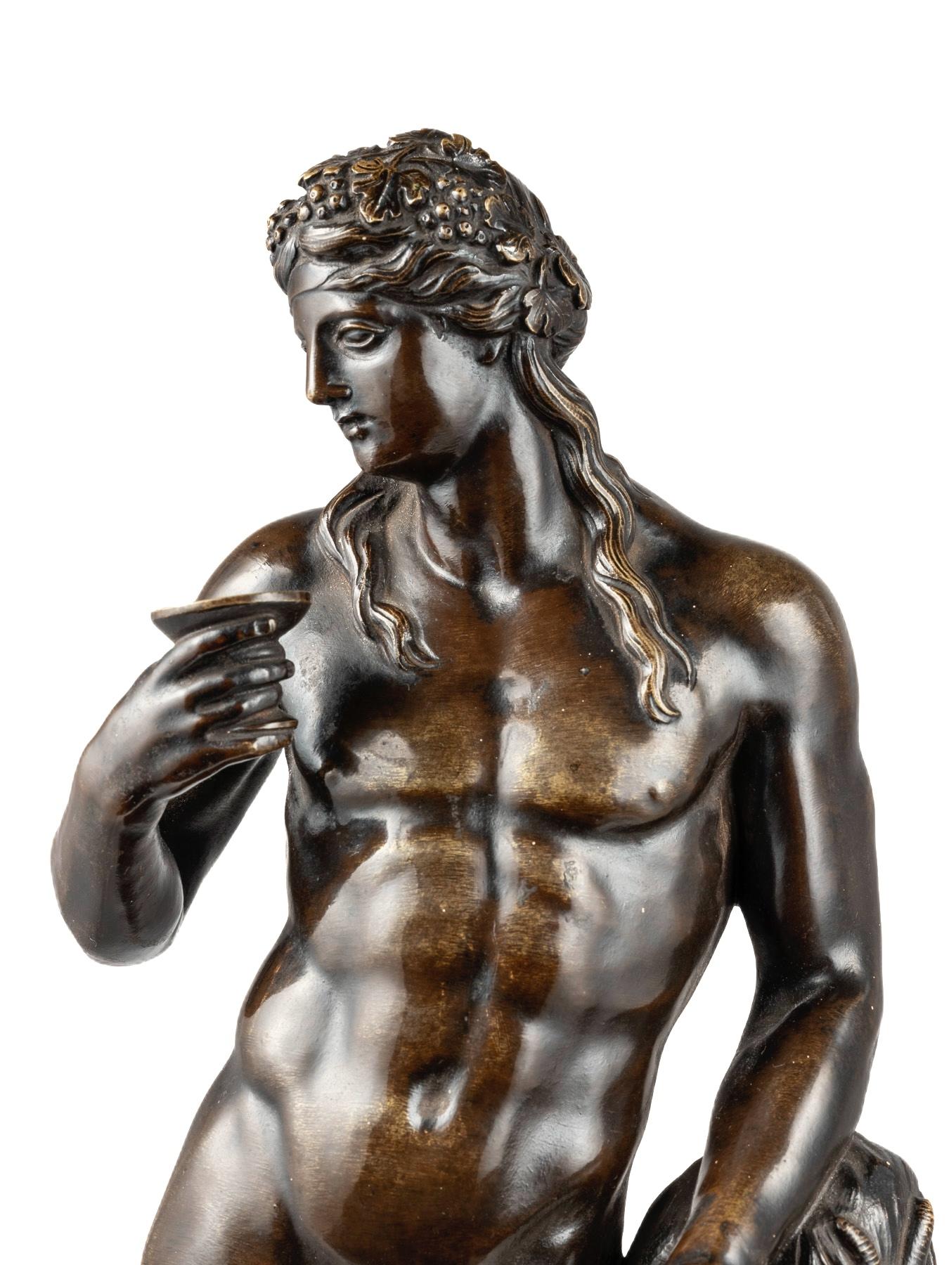 Scultura in bronzo patinato di Bacco del 18/19° secolo A.I.C. in vendita 2