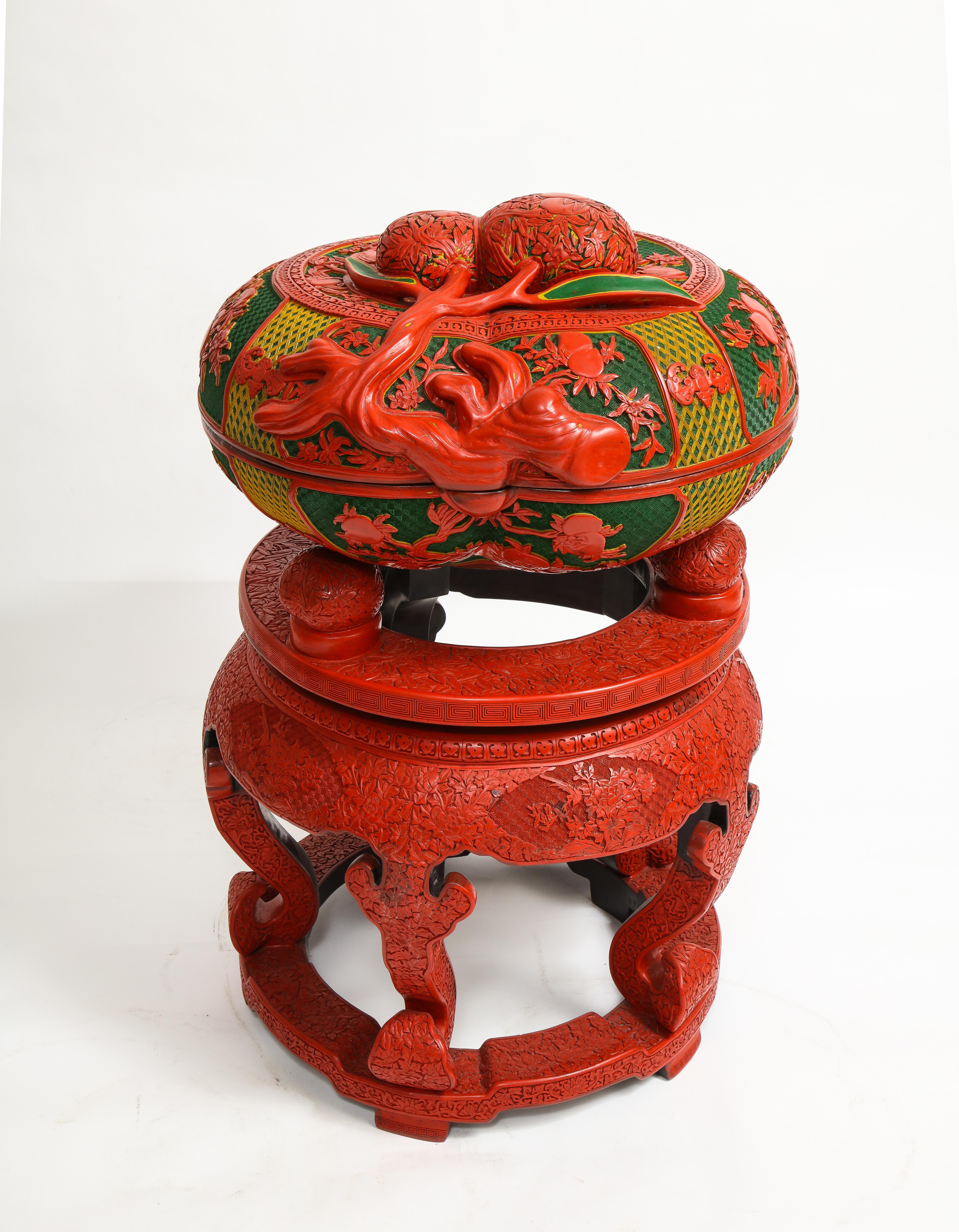 Lacquer Monumental Chinese 4 Color Cinnabar 