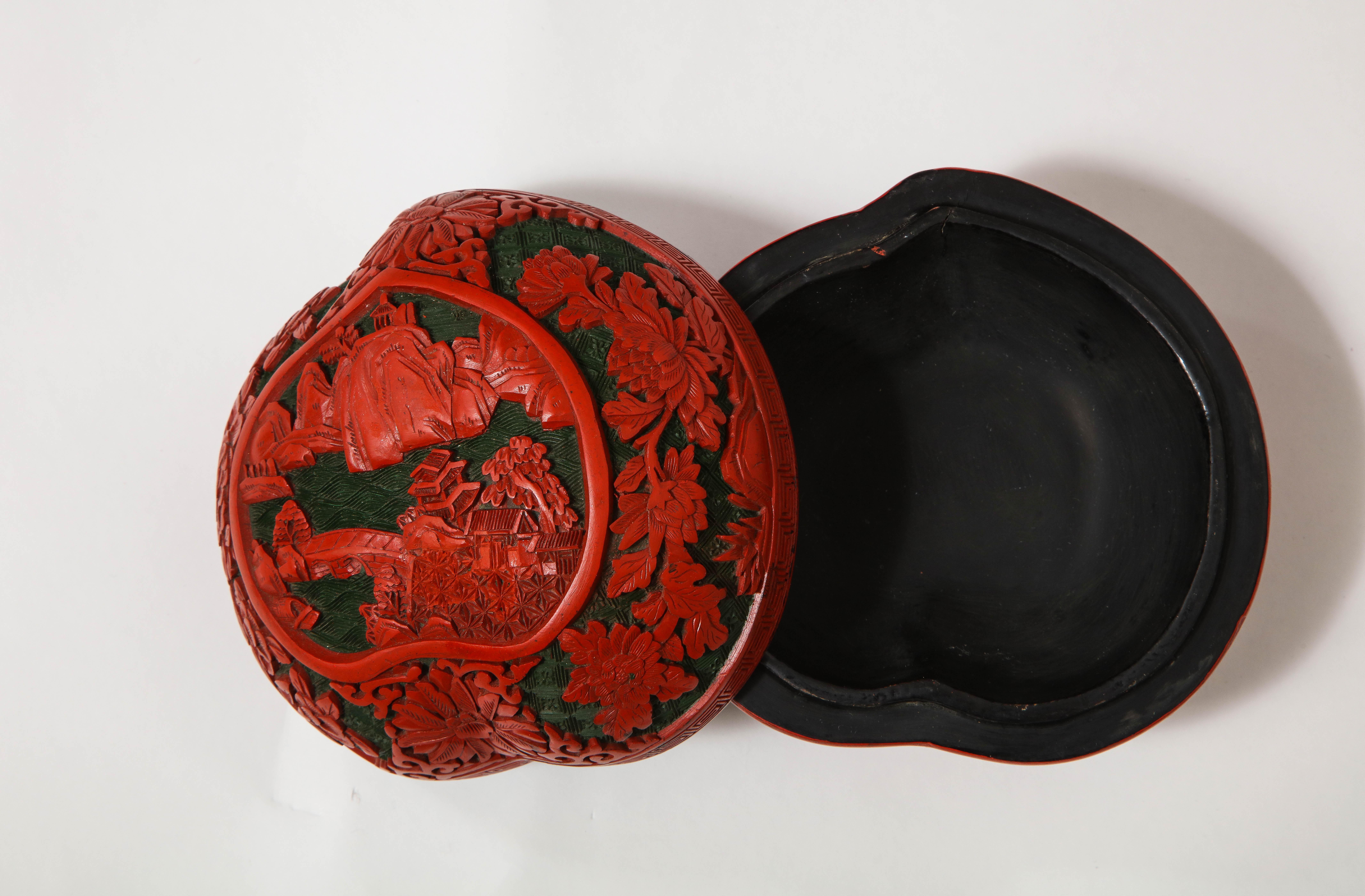 Monumental Chinese 4 Color Cinnabar 
