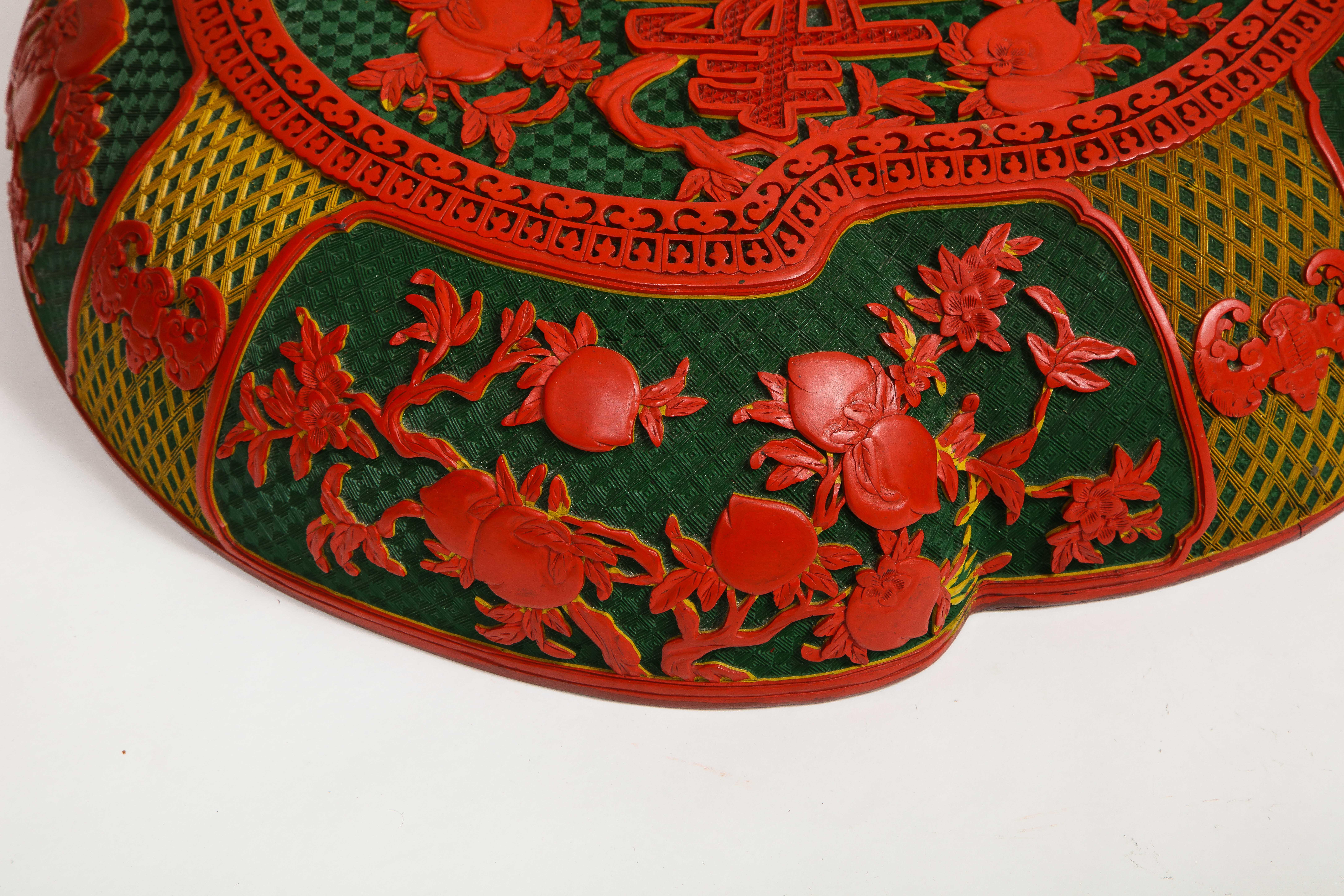 Monumental Chinese 4 Color Cinnabar 
