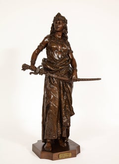 Large Patinated Bronze Sculpture of "Salome" by Charles Octave Levy