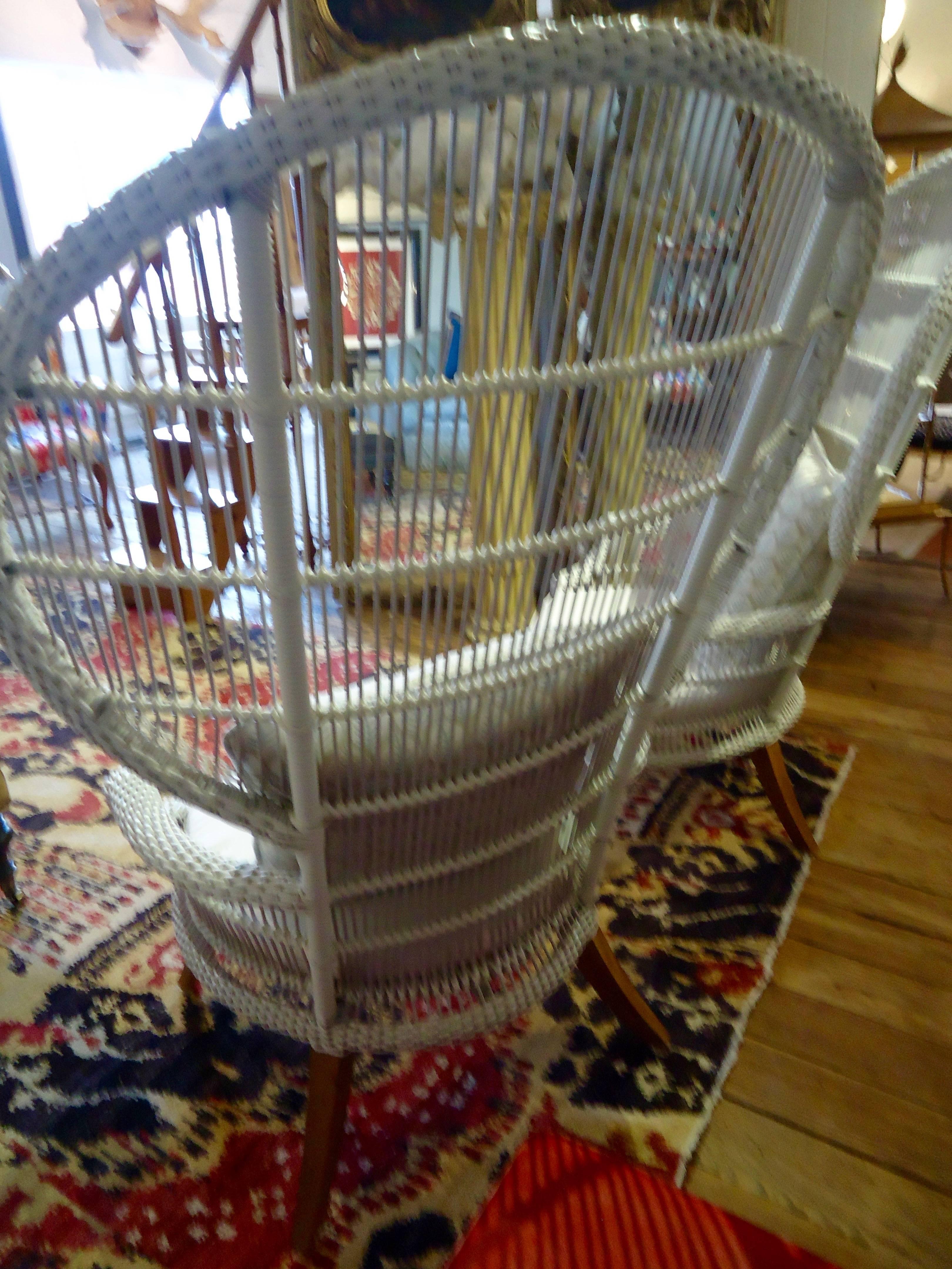 American Super Dramatic and Large Wicker Fan Chairs