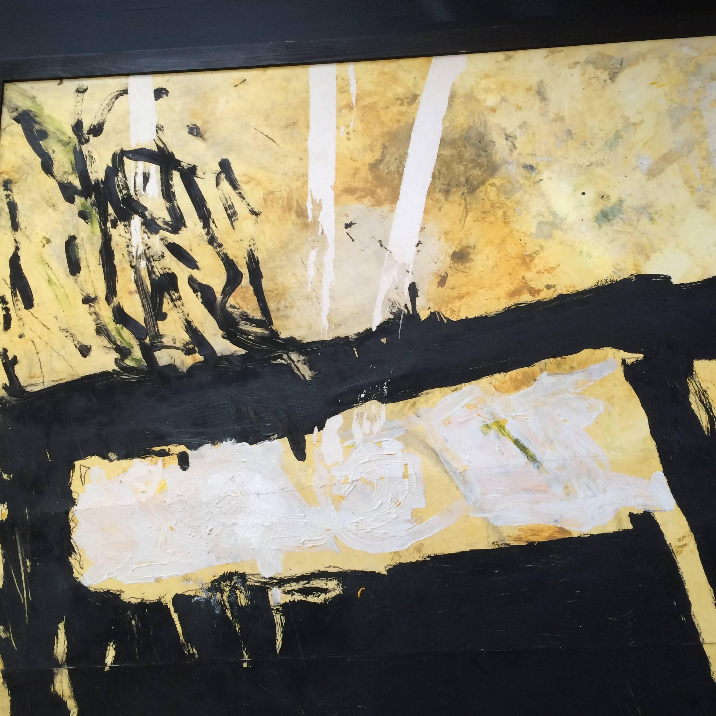 Canvas Large Strikingly Bold Abstract Painting in Black and Gold