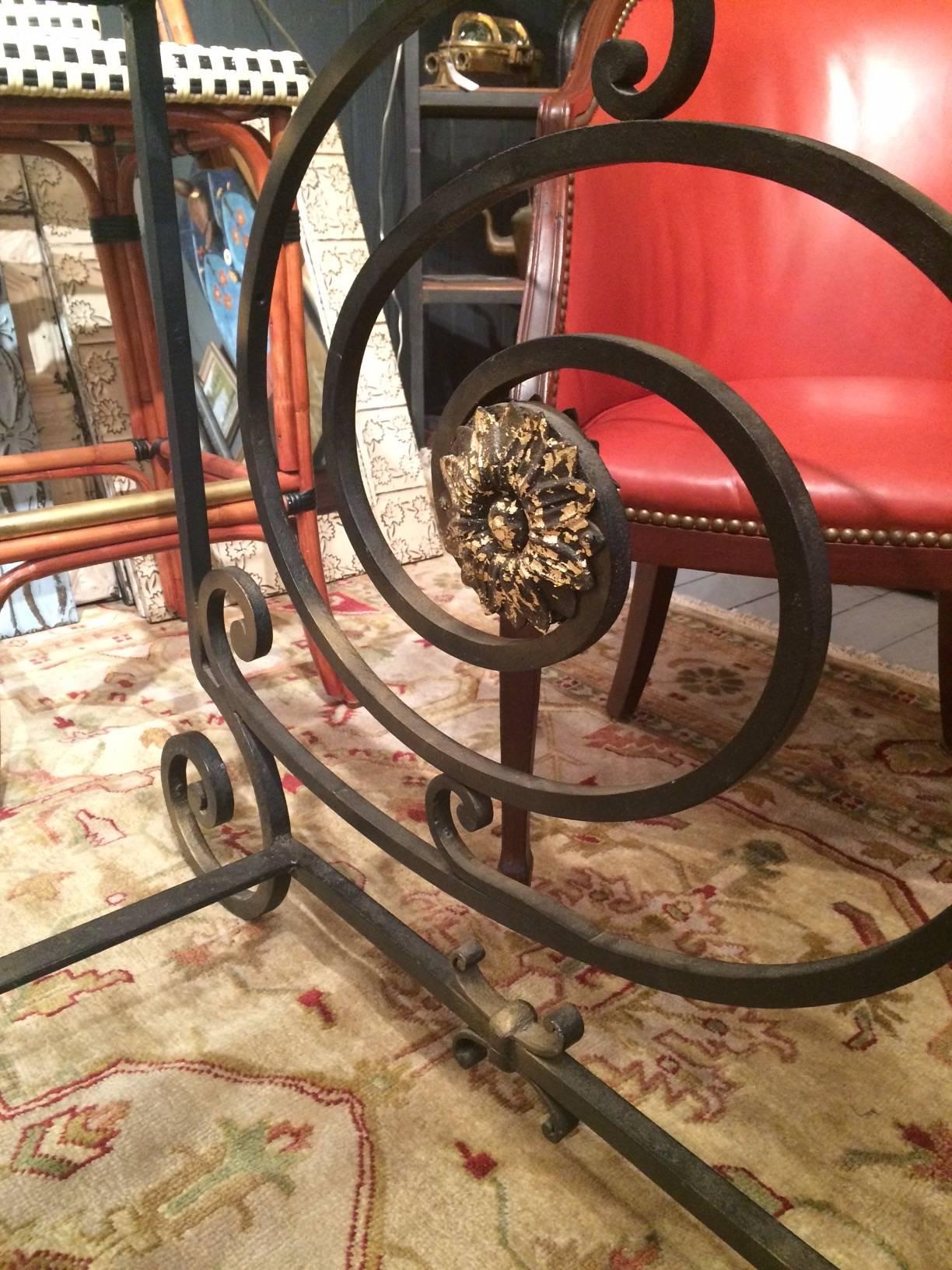 One of a Kind Vintage New Orleans Iron Dining Table In Excellent Condition In Hopewell, NJ