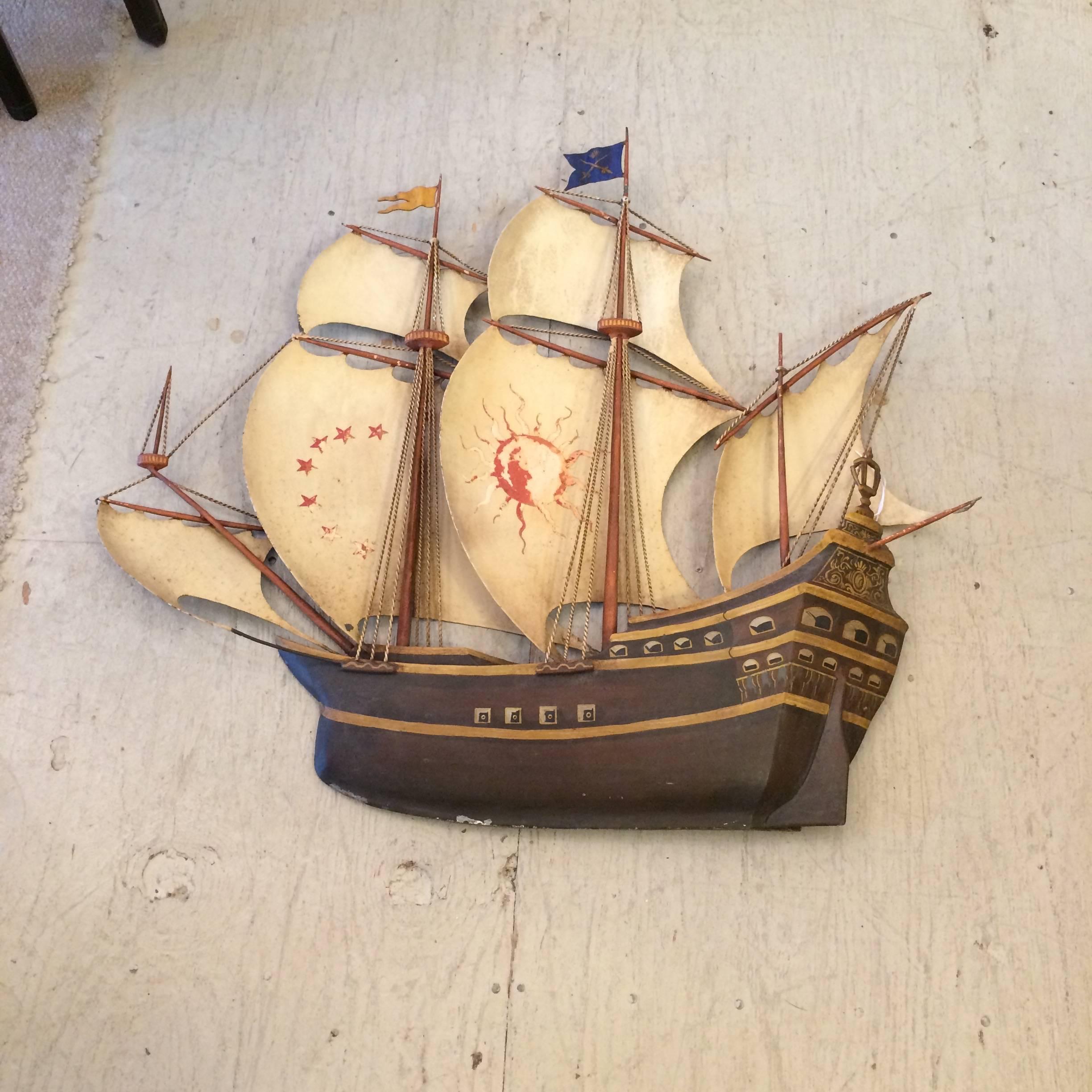 Mottahedeh Iron Nautical Ship Wall Sculpture For Sale 1
