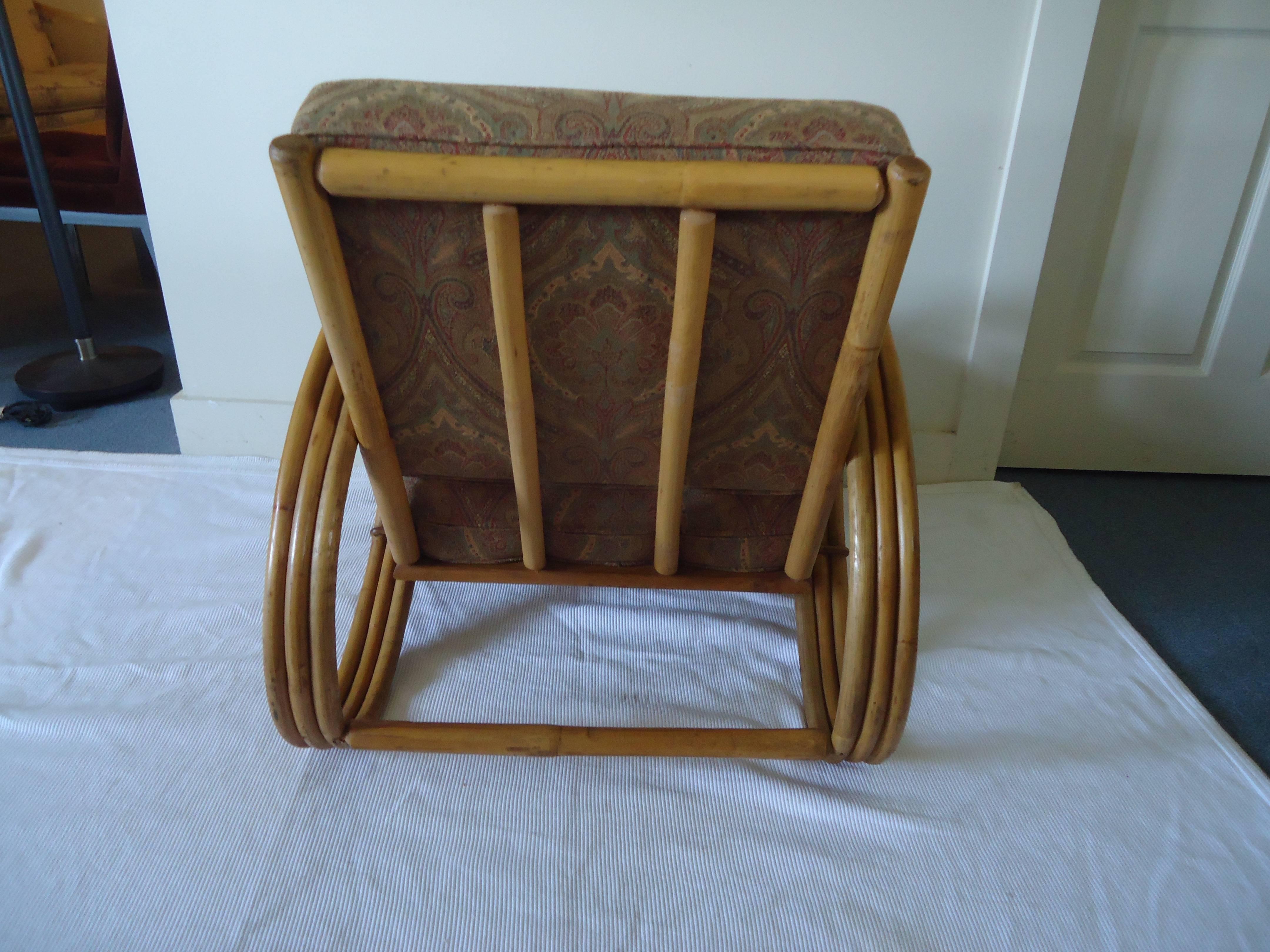 Bamboo Set of Four Vintage Rattan Pretzel Chairs