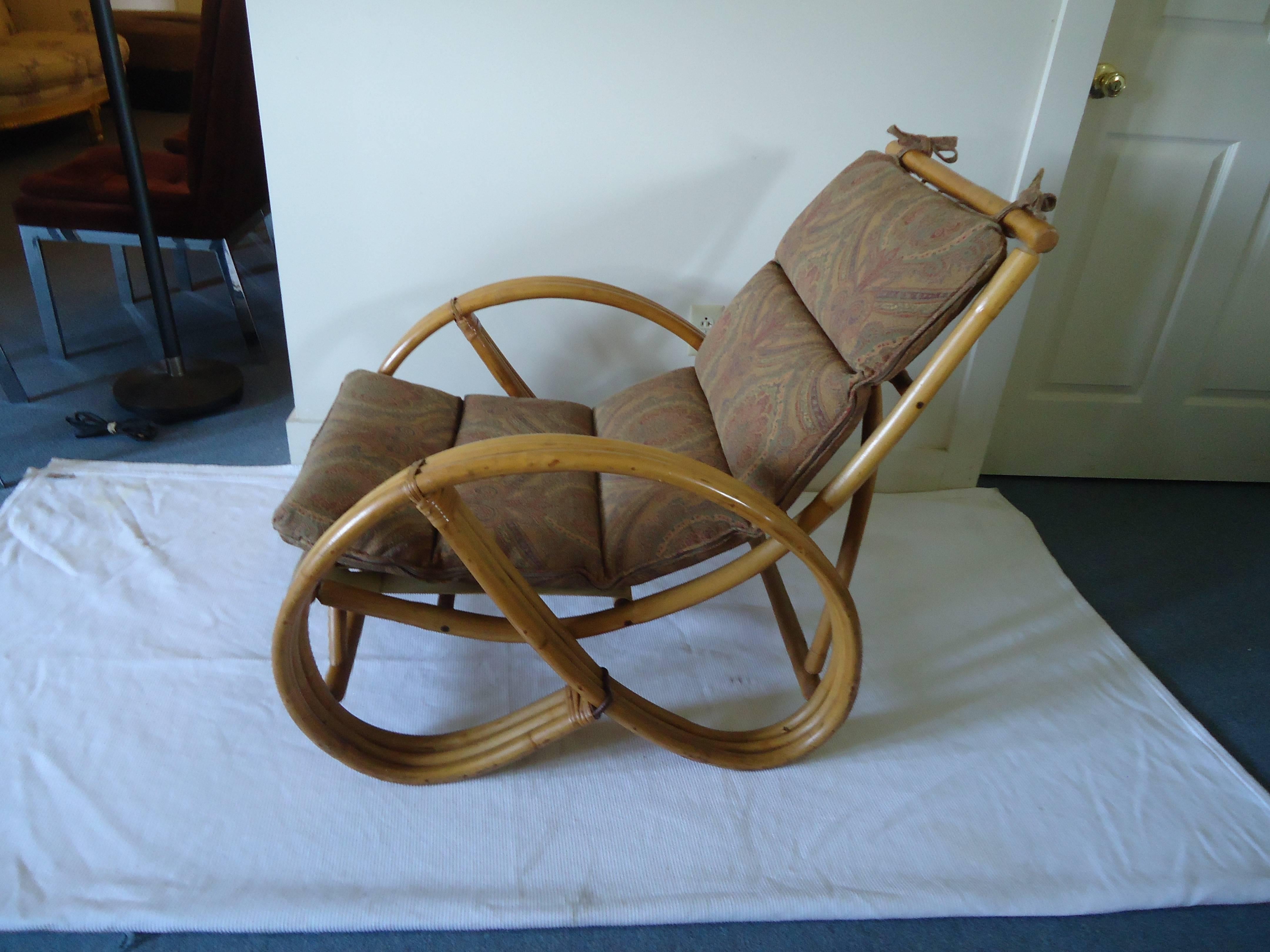 Mid-20th Century Set of Four Vintage Rattan Pretzel Chairs
