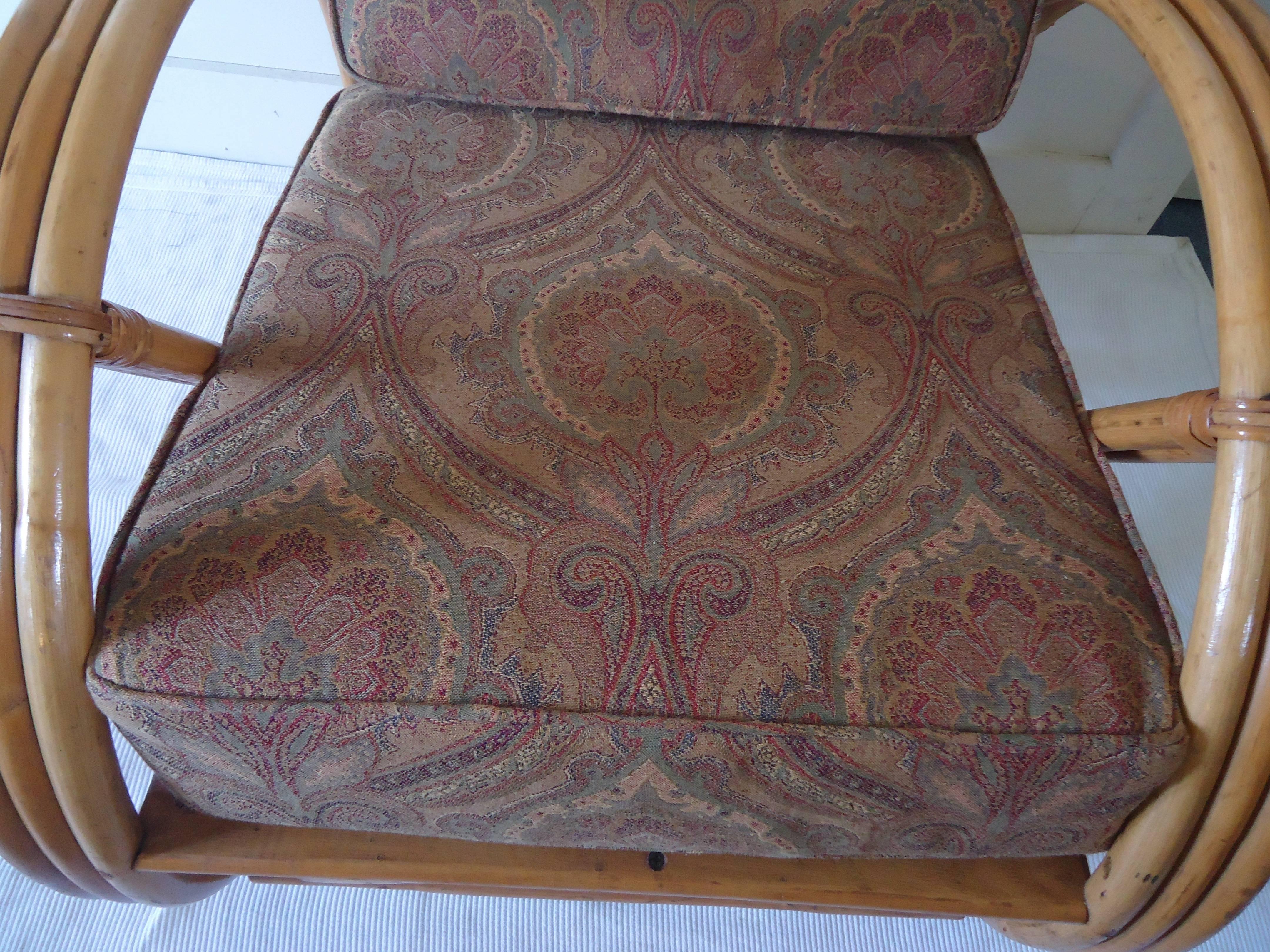 Set of Four Vintage Rattan Pretzel Chairs 1