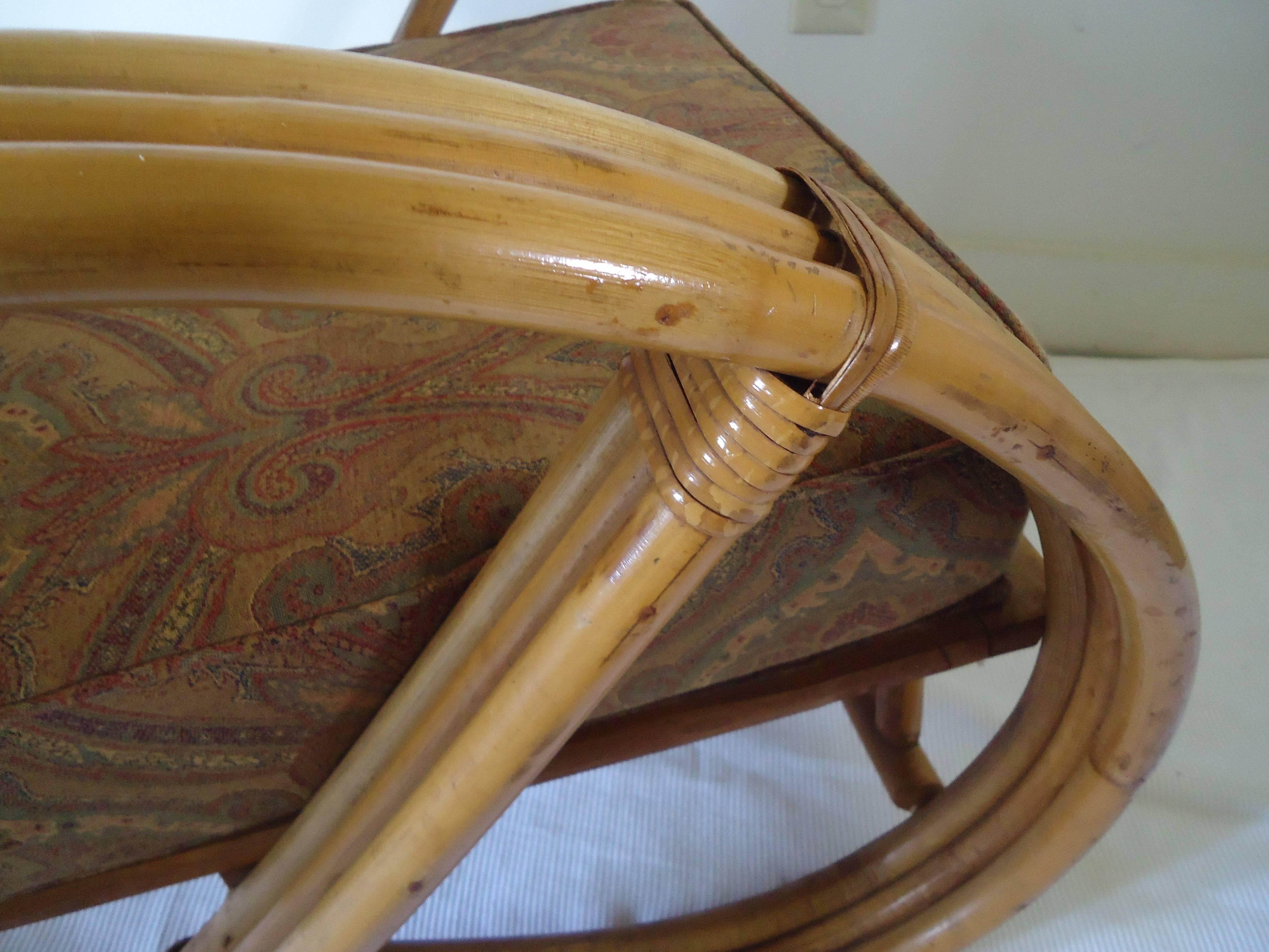 Set of Four Vintage Rattan Pretzel Chairs 2