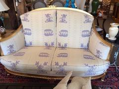 Giltwood and Chinoiserie Style Upholstered Loveseat