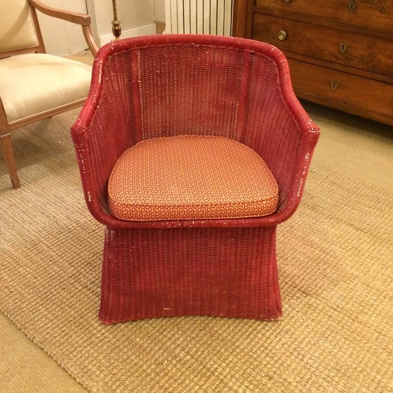 Billy Haines Style Classic Vintage Wicker Chair For At 1stdibs American Billy Haines Style Classic Vintage Wicker Chair For