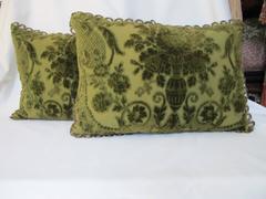 19th Century Cut Velvet Pillows by Mary Jane Mccarty