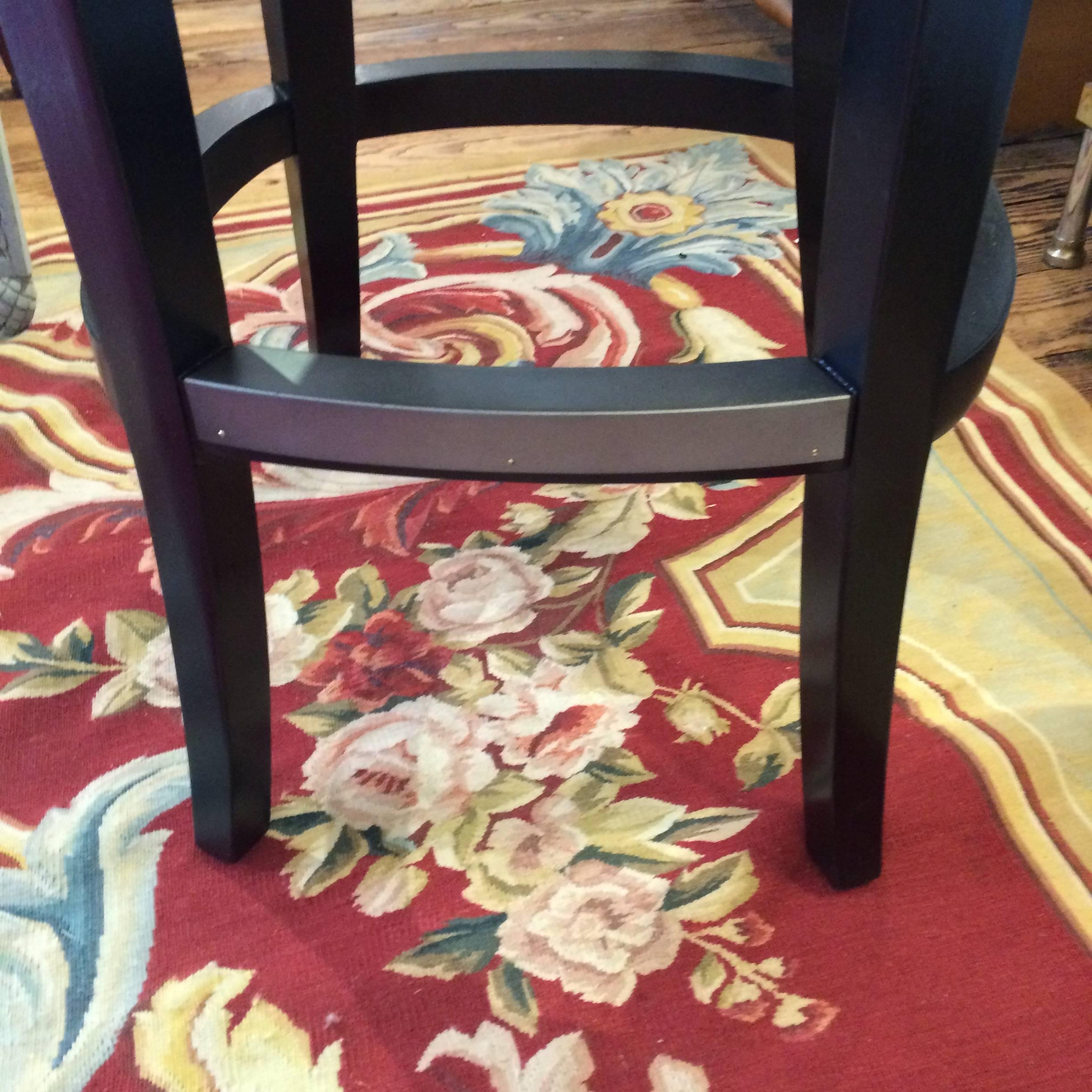 Pair of Luxurious Palecek Faux Leather and Ebonized Bar Stools In Excellent Condition In Hopewell, NJ