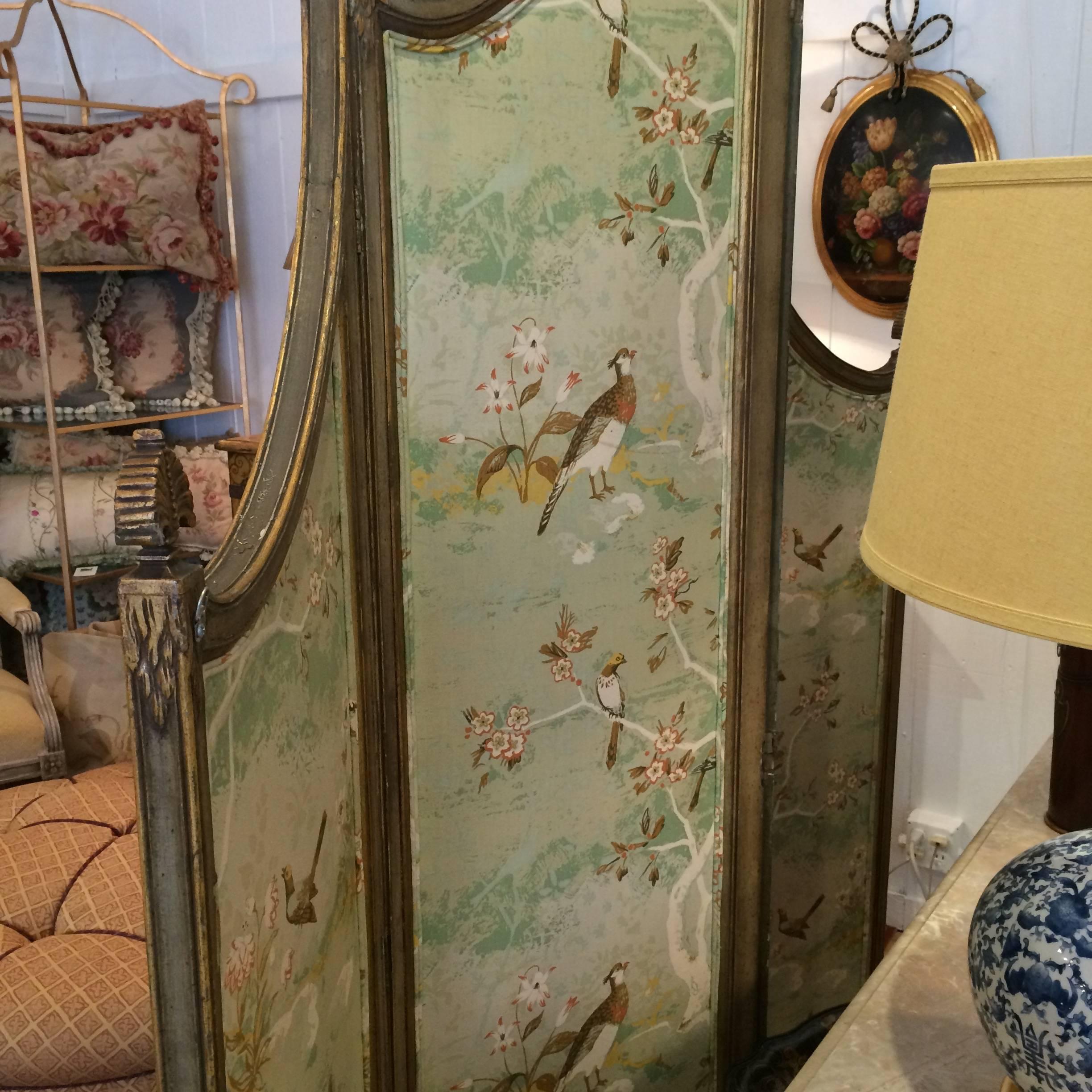 Magnificent 19th Century French Four-Panel Screen 5