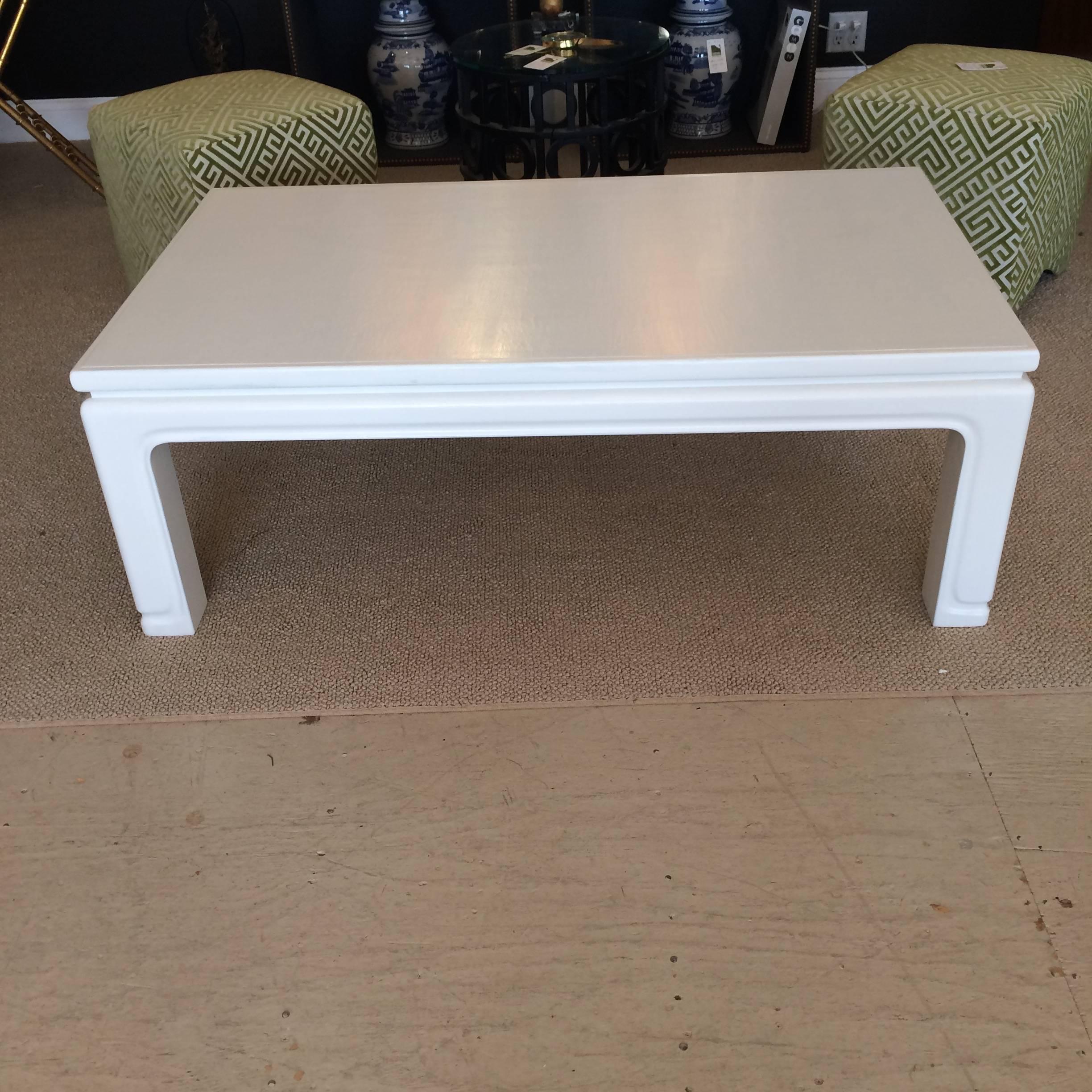 American White Karl Springer Style Coffee Table