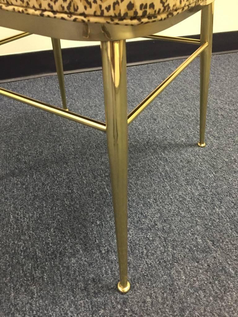 Italian Set of Four Fabulous Mid-Century Modern Brass Dining Chairs For Sale
