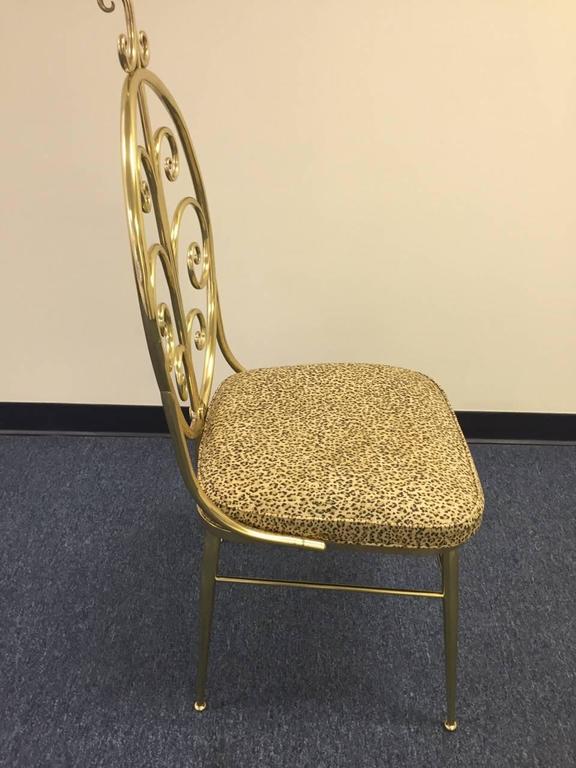 Set of Four Fabulous MidCentury Modern Brass Dining Chairs For Sale at