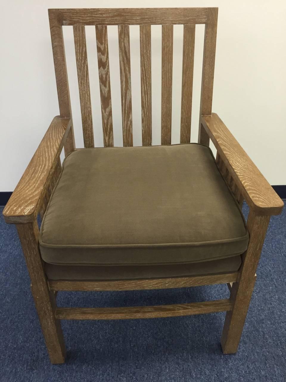 Handsome Cerused Oak French Armchair For Sale 3
