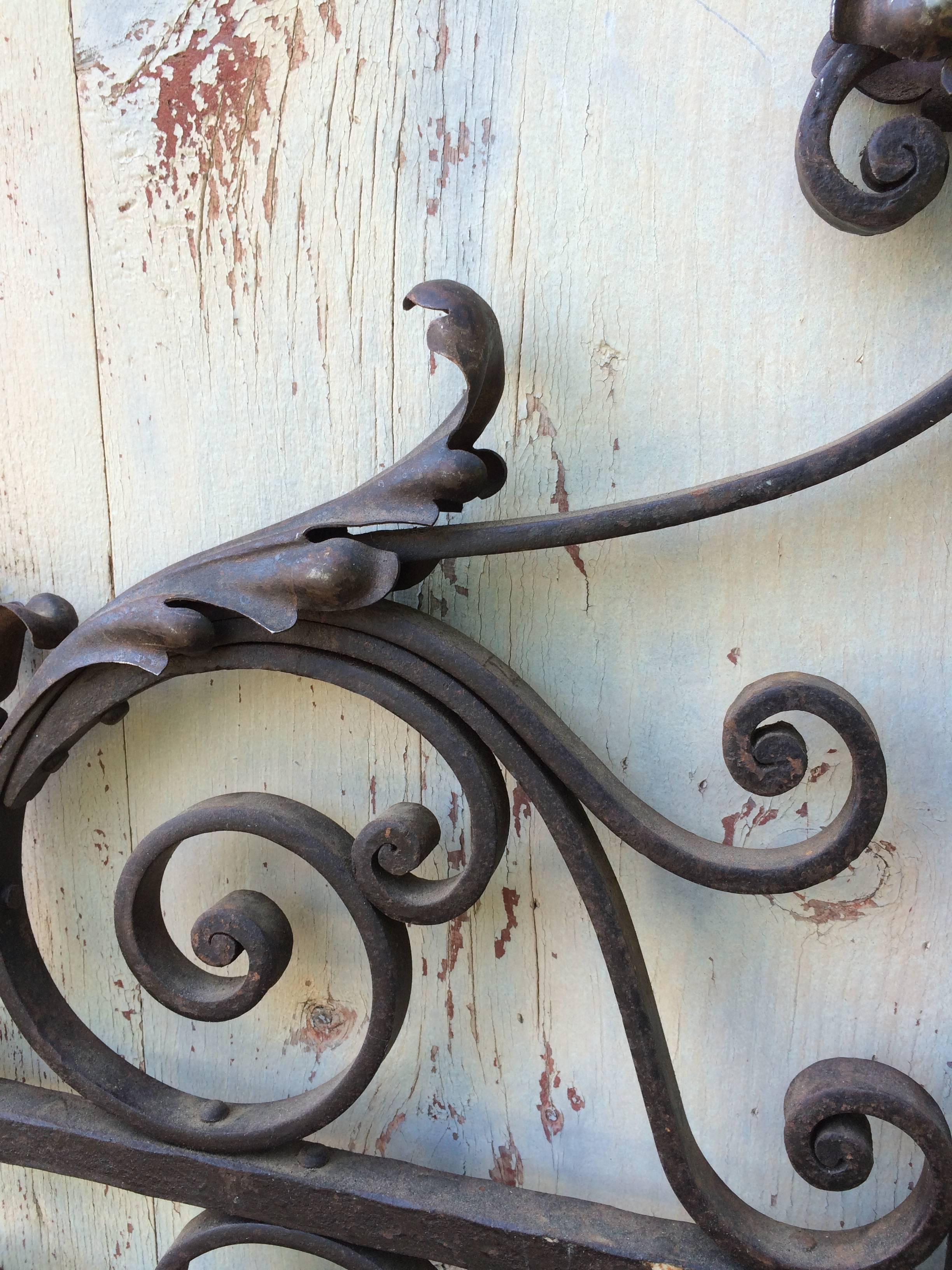 Ornate 19th Century Wrought Iron Garden Gate In Excellent Condition In Hopewell, NJ
