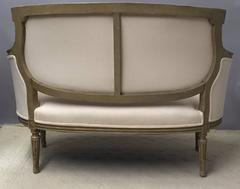 Pretty French Carved Painted Wood Louis XV Style Loveseat