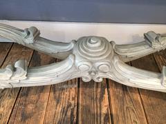 Oly Sophia Grey Carved Wood Console with Aged Mirror Top