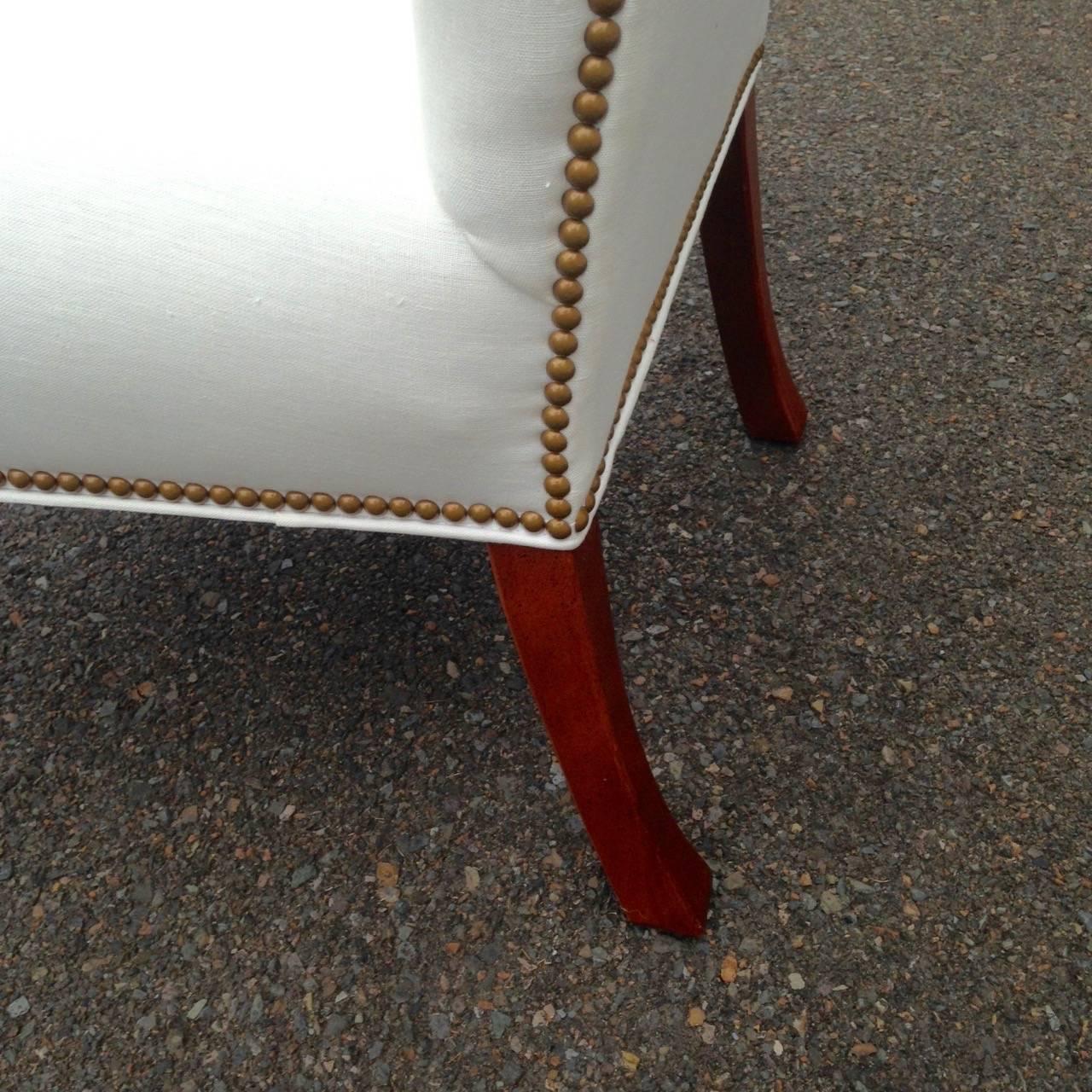 Fabric Classy Pair of Federal Style Armchairs