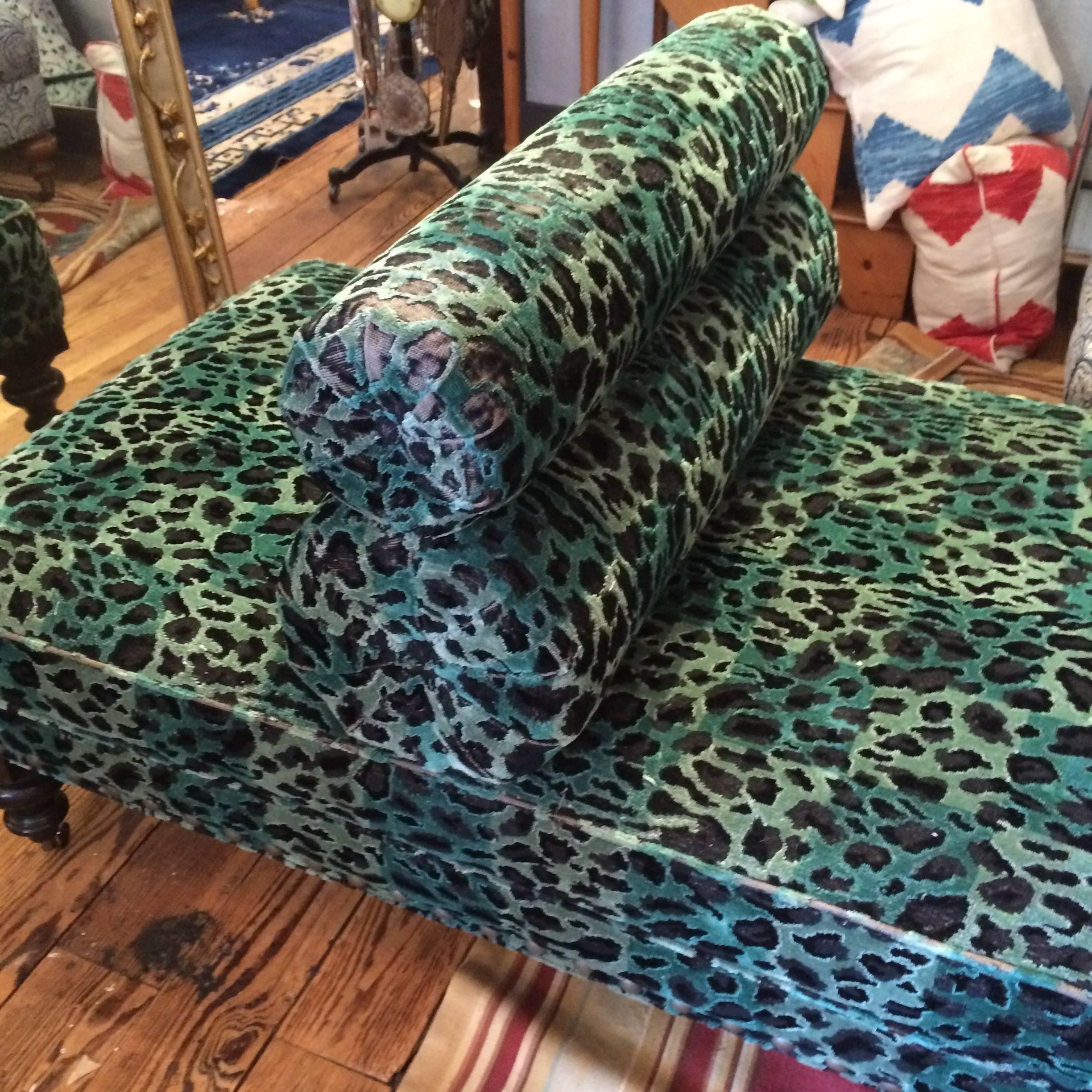 American Fabulous Upholstered Animal Print Back to Back Chair