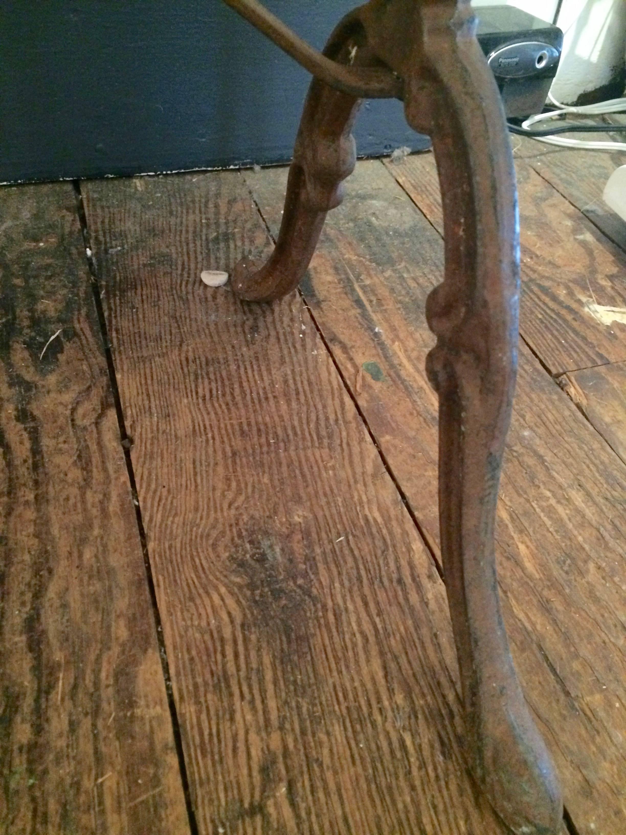Mid-20th Century Charming Vintage Iron and Marble Bistro Table Desk