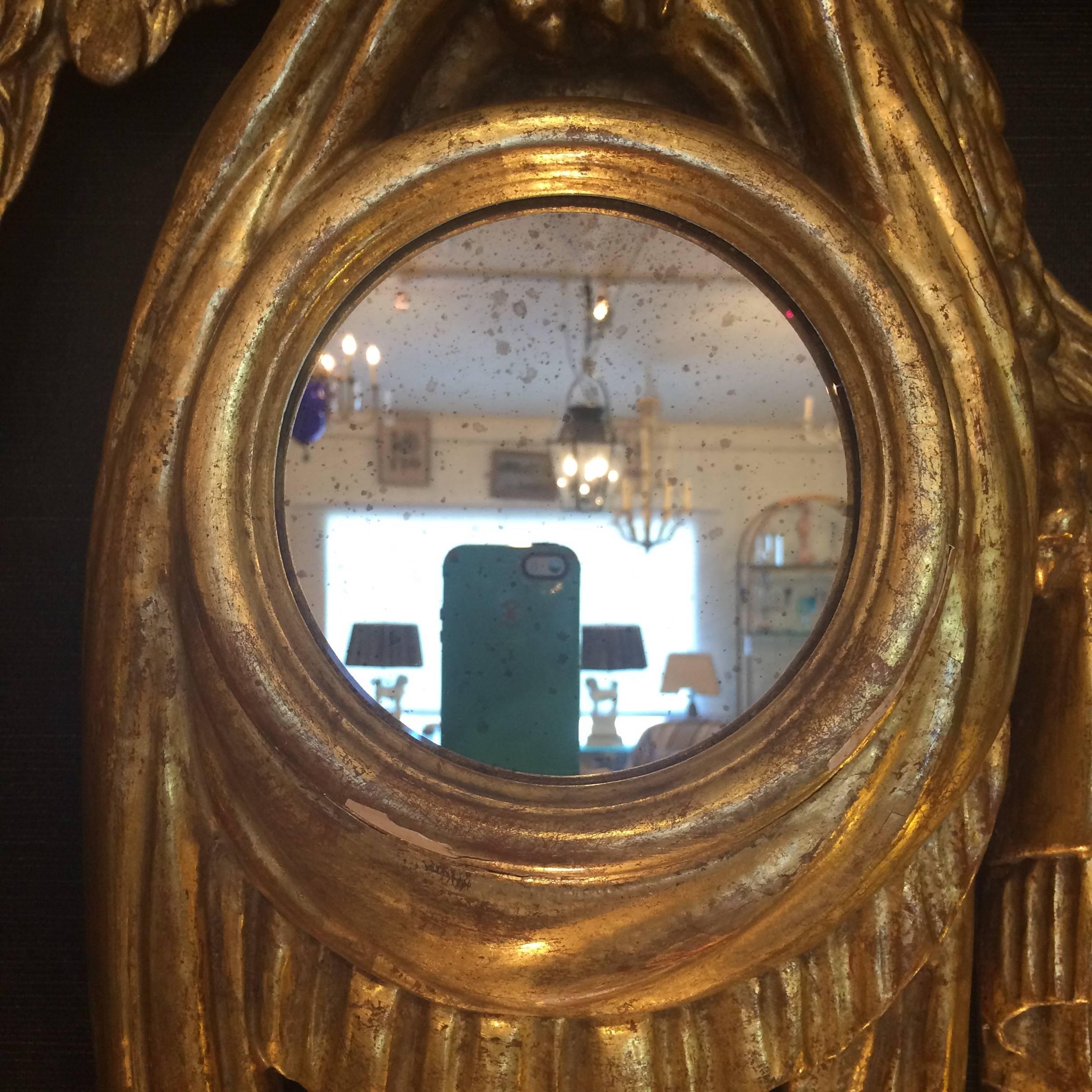 Late 20th Century Striking Gold Leaf Eagle Motife Mirror