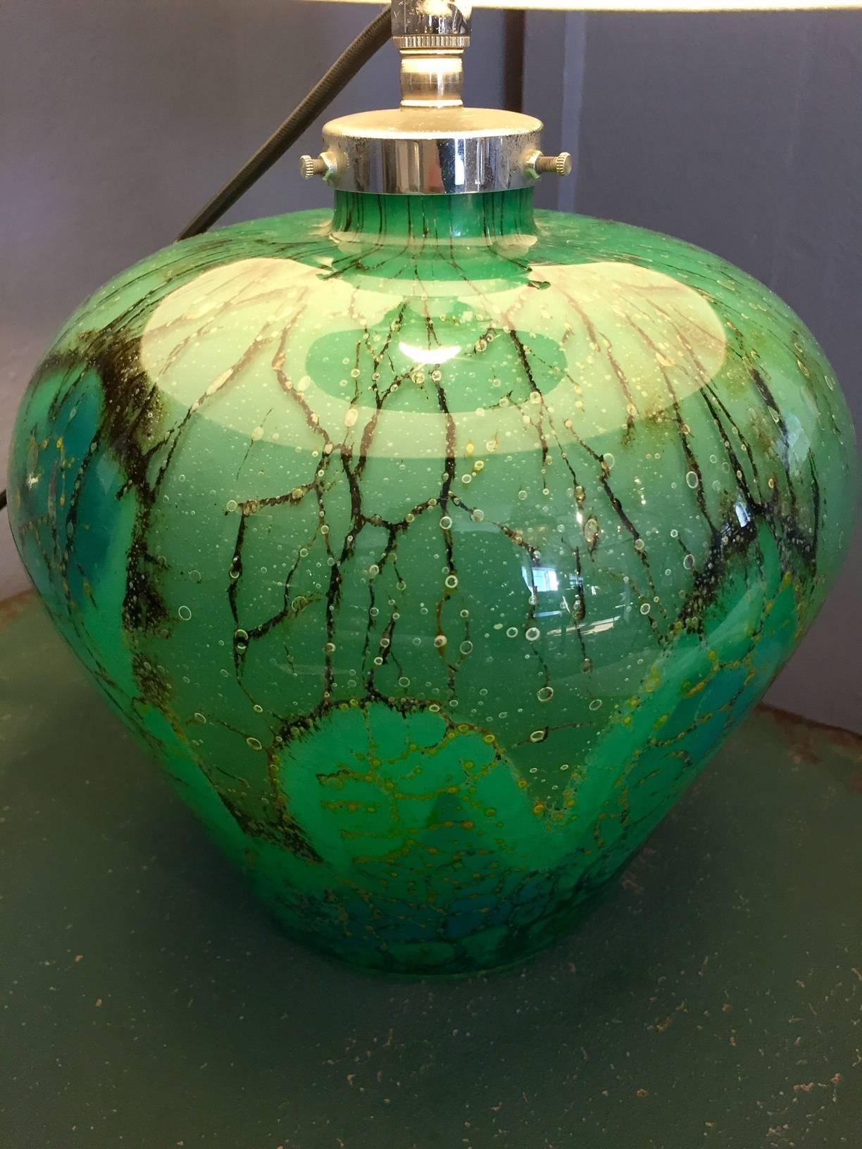 German Vintage Gorgeous Ikara Glass Lamp