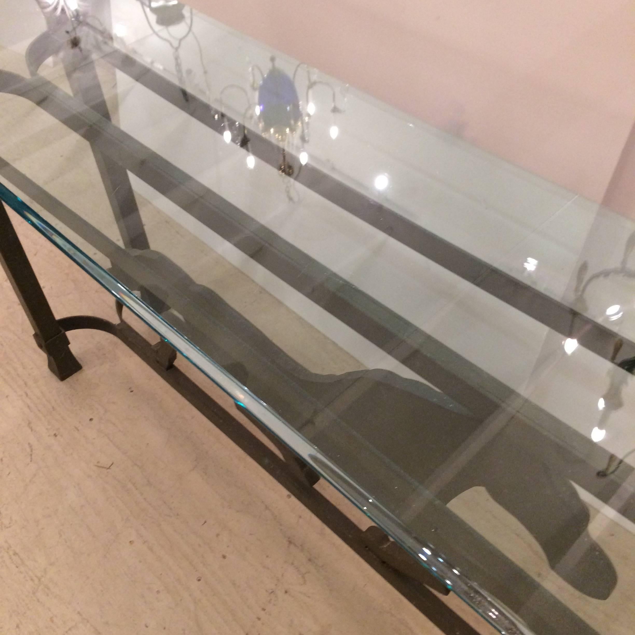 Late 20th Century Unusual Iron Striding Horse Console Table