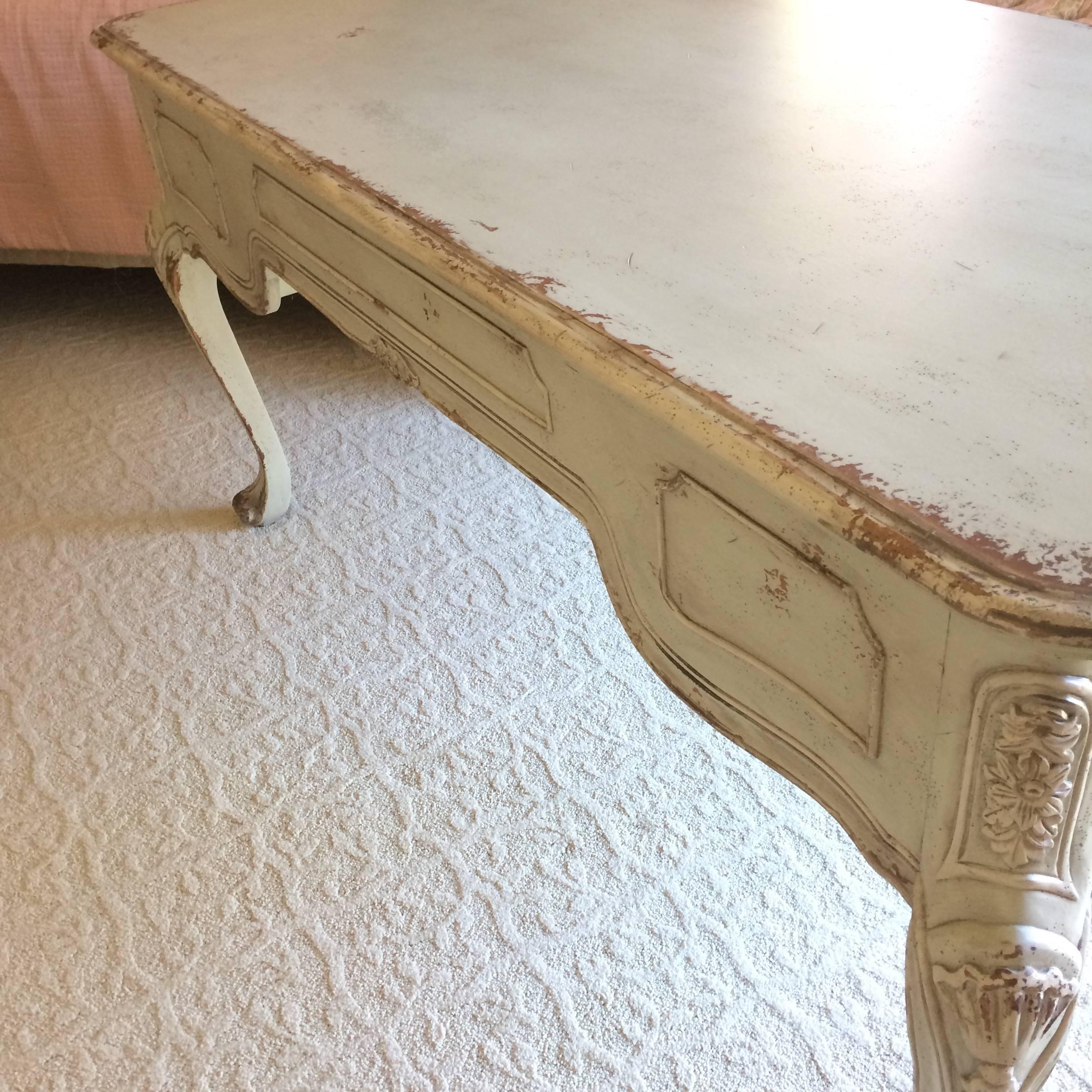 Louis XV Romantic French Style Painted Writing Desk