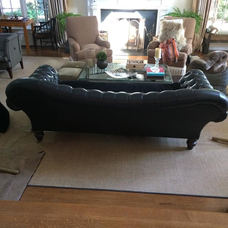 Ultra Sumptuous Ralph Lauren Tufted Black Leather Sofa At 1stdibs American Ultra Sumptuous Ralph Lauren Tufted Black Leather Sofa For