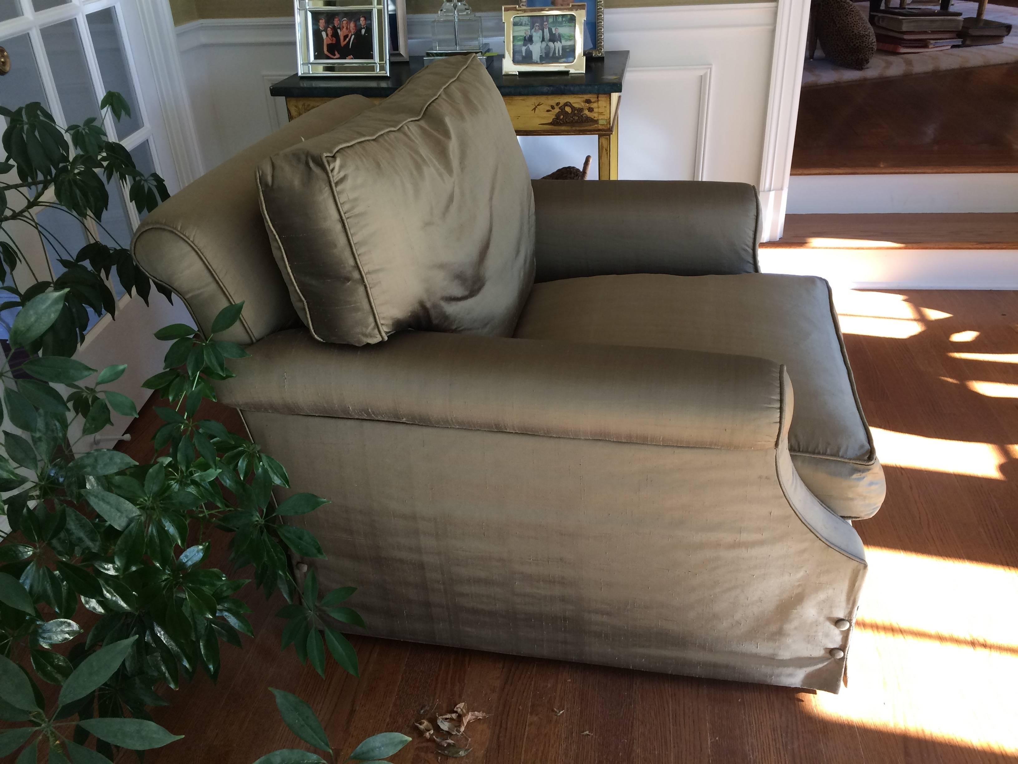American Fabulous Pair of Large Down Club Chairs by Kreiss