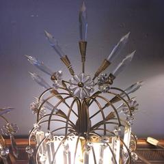 Pair of Glam Hollywood Regency Waterfall Crystal Lamps